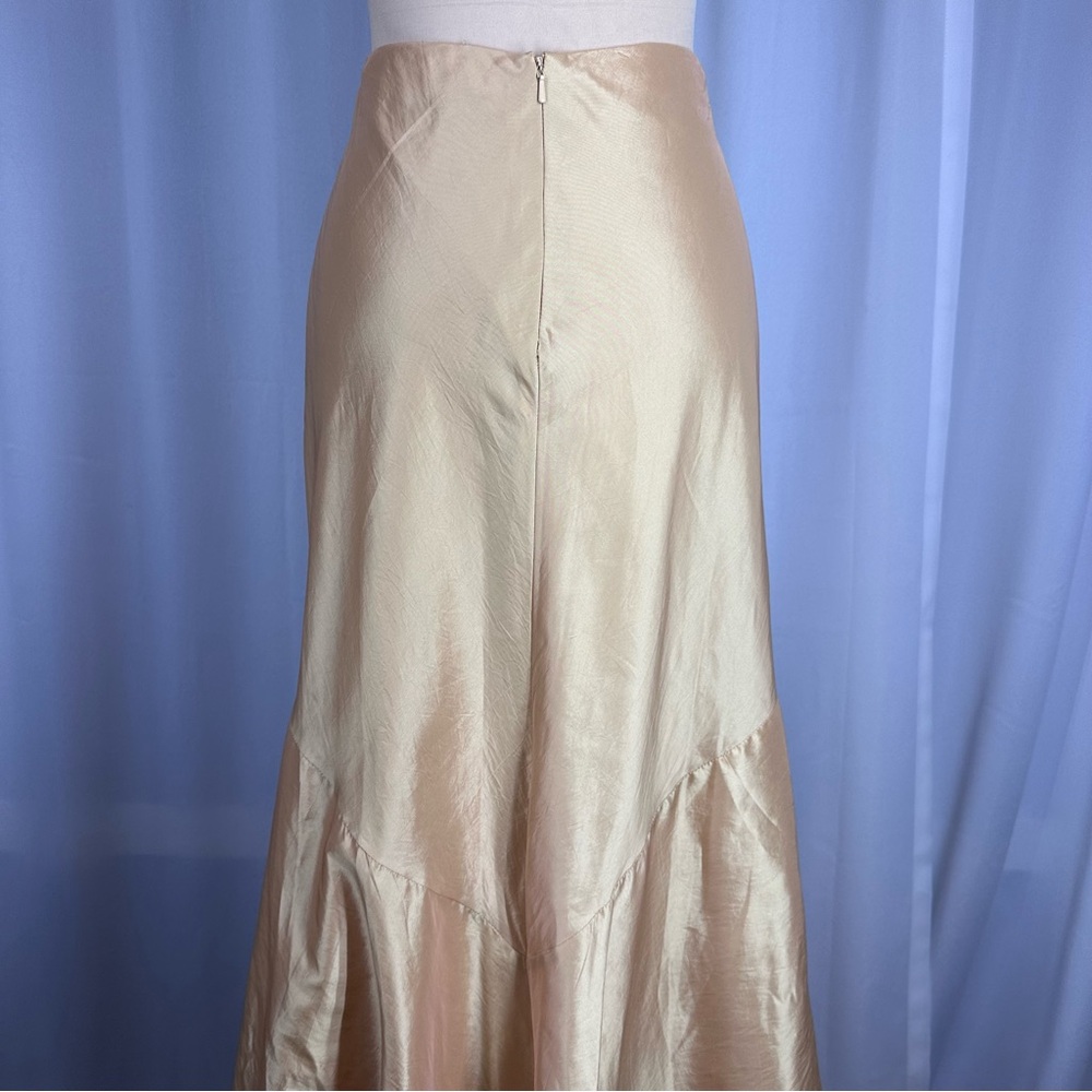 Vintage Formal Skirt Sz 6 Gold Taffeta Long Maxi Train Back Evening Special Occ. - Picture 5 of 12